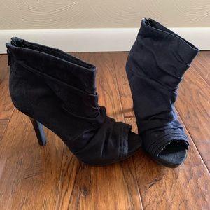 Black suede booties